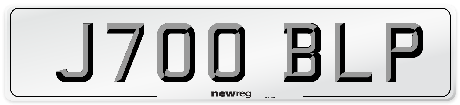 J700 BLP Number Plate from New Reg